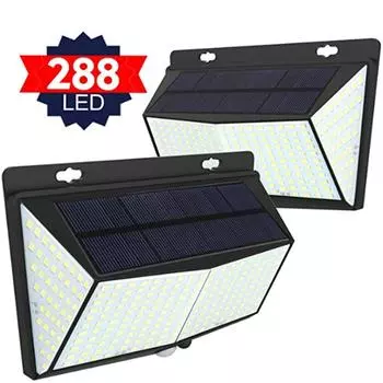 Солнечный датчик настенный светильник 288LED для дома, двора, сада, забора, украшения газона, уличный датчик движения, солнечный свет 1PC