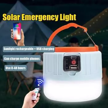 Солнечный фонарь для кемпинга с дистанционным управлением, водонепроницаемый уличный фонарь для палатки, внешний аккумулятор, светодиодные фонари для кемпинга, перезаряжаемые фонарики