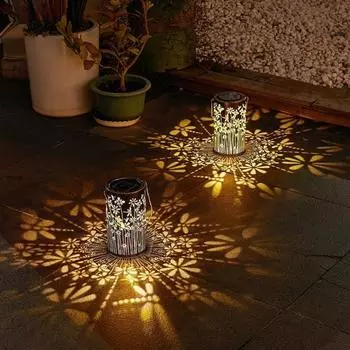 Солнечный фонарь, уличный подвесной светильник, дизайн с полым узором, автоматическое включение/выключение, IP54, водонепроницаемый, простая установка, солнечный уличный светильник для патио