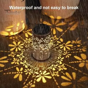 Солнечный фонарь, уличный подвесной светильник, дизайн с полым узором, автоматическое включение/выключение, IP54, водонепроницаемый, простая установка, солнечный уличный светильник для патио белый