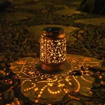 Солнечный фонарь водонепроницаемый металлический полый фонарь с узором бабочка цветок на солнечной энергии на открытом воздухе Buttefly