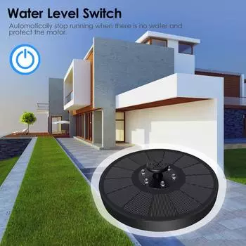 Солнечный фонтанный насос, 3 Вт, на солнечной энергии, уличный фонтан для птичьей ванны, 7 моделей распыления, водяной насос с чёрный