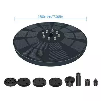 Солнечный фонтанный насос, 3 Вт, на солнечной энергии, уличный фонтан для птичьей ванны, 7 моделей распыления, водяной насос с