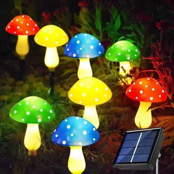 Солнечный грибной наземный светильник LED водонепроницаемый для газона, сада, двора, ландшафта, декоративные светильники