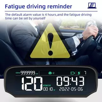 Солнечный HUD GPS Автомобильный проекционный дисплей Беспроводной спидометр Умный сигнализатор превышения скорости Одометр Датчик высоты Электроника Автомобильный счетчик