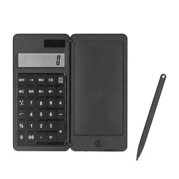 Солнечный калькулятор с ЖК-планшетом для письма, портативный складной настольный калькулятор для офиса, кабинета