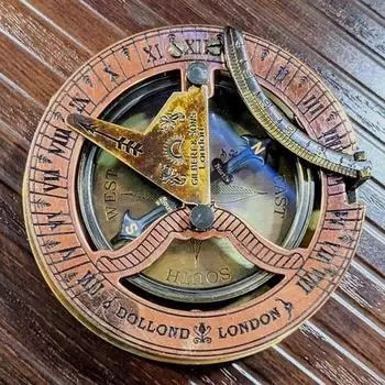 Солнечный компас, латунный морской коллекционный подарок, гравировка, коллекционный, компас на крещение, подарок унисекс, подарок на крещение