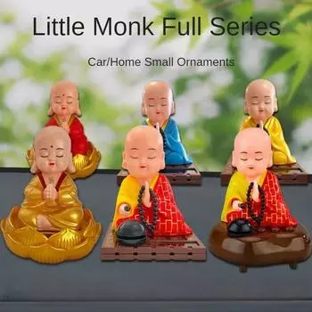 Солнечный Маленький Монах Креативные Украшения для Автомобиля Украшение Для Приборной Панели Китайский Стиль Буддизм Украшение На Счастье Аксессуары Для Авто Интерьера синий