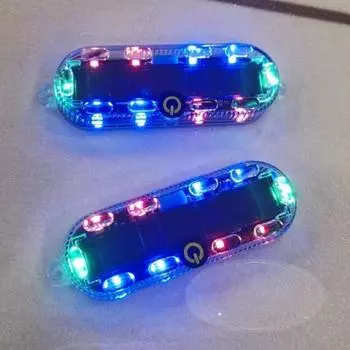 Солнечный многоцветный светодиодный стробоскопический сигнальный фонарь – универсальный задний фонарь безопасности для транспортного средства, без проводов, энергосберегающий