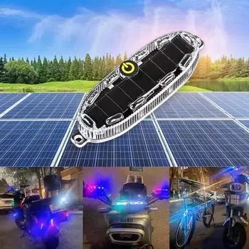 Солнечный мотоцикл мигающий сигнальный фонарь аварийная сигнальная лампа 10 шт. светодиодные бусины для автомобиля водонепроницаемый стробоскоп с сенсорным выключателем