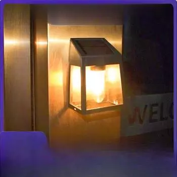 Солнечный настенный светильник, бытовой уличный садовый светильник, проводка для садовых ворот, бесплатный водонепроницаемый настенный светильник из вольфрамовой проволоки чёрный