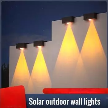 Солнечный настенный светильник для мытья полов, водонепроницаемый светодиодный уличный настенный светильник, декоративный светильник для двора, балкона, сада 1PC