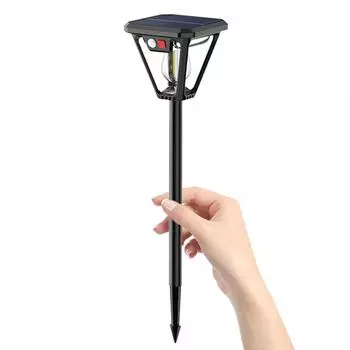 Солнечный настенный светильник с датчиком движения COB Ground Light Водонепроницаемый светодиодный ландшафтный светильник для освещения двора, патио, газона A