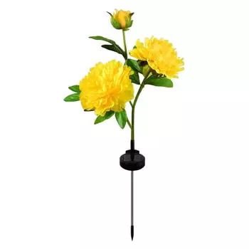 Солнечный пион ландшафтный светильник IP65 водонепроницаемый 600 мАч домашний декор для дорожки на заднем дворе 1pc Yellow