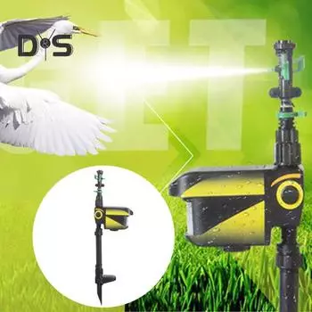 Солнечный поливочный спринклер, отпугивающий животных, регулируемый поливочный автомат для сада, система распыления воды для полива газона на заднем дворе чёрный