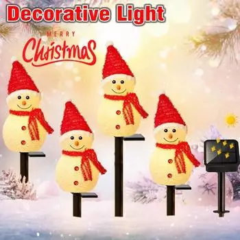 Солнечный рождественский снеговик наземные штекерные светильники солнечные зарядные уличные внутренние садовые газоны виллы декоративные атмосферные светодиодные светильники