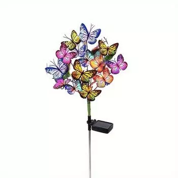 Солнечный Сад С Бабочками IP65 Наружное Украшение Солнечный Свет Садовое Украшение для Газона Дерево Бабочек Рождественские Подарки на Хэллоуин