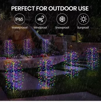 Солнечный сад светодиодные фонари водонепроницаемый наружный двор украшение подключаемый наземный светильник для Рождества Новый год чтение освещение