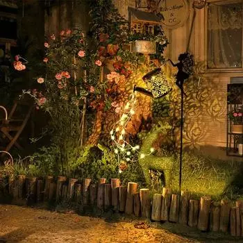 Солнечный садовый ангел чайник светильник задний двор патио двор металлическая статуя сад водопад светильник дорожка свадьба вечеринка рождественский декор