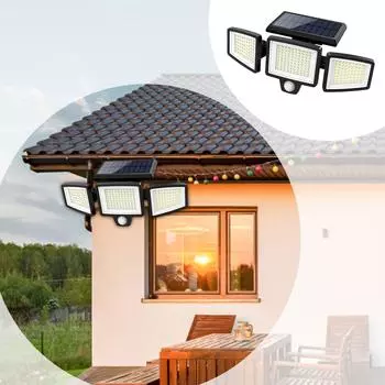 Солнечный садовый светильник, уличный светильник, распознающий человеческое тело, новый сельский дом, настенное домашнее освещение, настенный светильник One Size