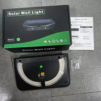 Солнечный садовый уличный настенный светильник 45 светодиодов радарный датчик настенный прожектор для коридора настенный светильник для балкона патио декор чёрный