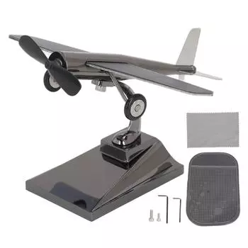 Солнечный самолет вращающиеся пропеллеры цинковый сплав пластик простая сборка солнечный самолет для автомобиля