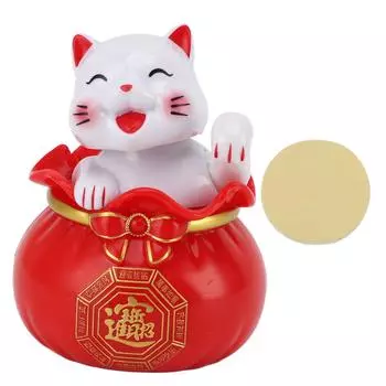 Солнечный Счастливый Кот, Приносящий Благосостояние, Приветствующий Кошку, Декор для Машины, Настольный Кассовый Аппарат, Открытие