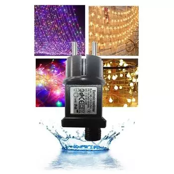 Солнечный штекерный трансформатор двойного назначения низкого напряжения двор цветное освещение аксессуары 8 функциональных моделей One Size чёрный