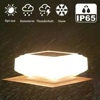 Солнечный столб, прозрачный абажур, водонепроницаемый солнечный настил, ограждение, теплый свет, уличный квадратный фонарь для сада, патио