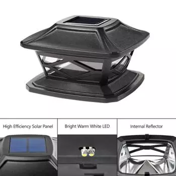 Солнечный столбчатый светильник для виллы, сада, патио, ограждения, уличная газонная лампа