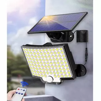Солнечный свет 228LED наружный настенный светильник с датчиком движения с дистанционным управлением водонепроницаемый двор гаражное освещение солнечный уличный фонарь кемпинговый фонарь NO remote control 106LED