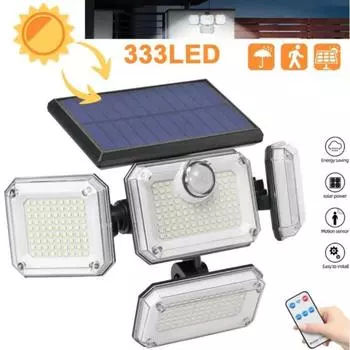 Солнечный свет 333led IP65 водонепроницаемый уличный солнечный садовый светильник с регулируемой головкой широкий угол освещения с 3 режимами 138LED-Integrated type