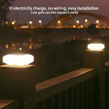 Солнечный свет Большая емкость батареи Солнечная энергия Водонепроницаемый наружный квадратный светильник Уличный светильник Уличный охранный столб для ворот Вилла