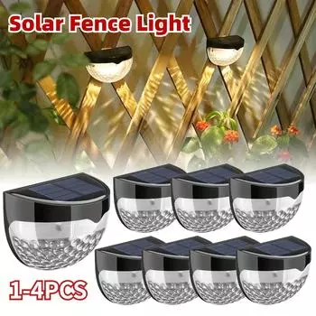 Солнечный свет для забора, уличные водонепроницаемые настенные светильники, украшение в виде гирлянды, светодиодный светильник для сада, ступеньки, патио, лестницы A-1PC