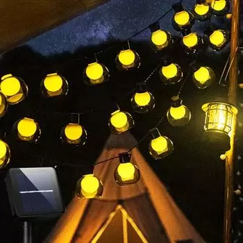 Солнечный свет, гирлянда, уличные небьющиеся лампочки для украшения сада, праздничные водонепроницаемые фонари для кемпинга 731 5m 20 leds