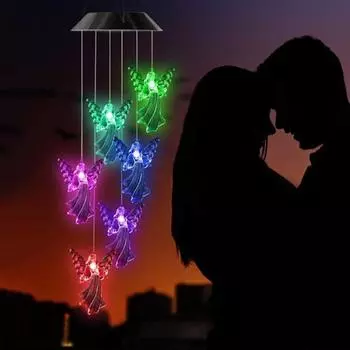 Солнечный свет, колокольчики, разноцветный градиент, водонепроницаемый, создает атмосферу, подвесной кулон, наружное украшение чёрный