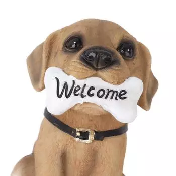 Солнечный свет мультфильм знак приветствия собака газон освещение патио открытый сад декоративные ландшафтные огни