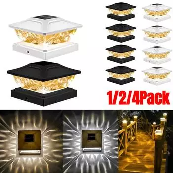 Солнечный свет на открытом воздухе IP65 солнечный столб светильник вилла столб лампа забор ворота столб светодиодный светильник для дома ворота патио сад 1PC чёрный