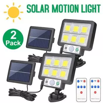 Солнечный свет на открытом воздухе Солнечный садовый светильник PIR Датчик движения Сплит-солнечный настенный светильник Прожекторы Аварийная безопасность 1pcs