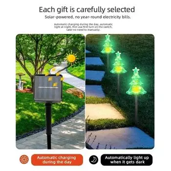 Солнечный свет на открытом воздухе водонепроницаемый светодиодный солнечный садовый светильник Рождественская елка Снеговик украшение для дома и сада атмосферный свет