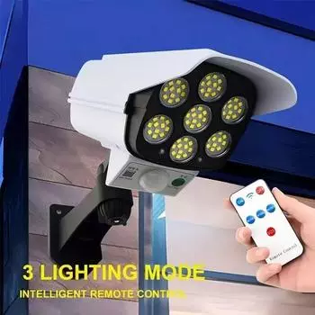 Солнечный свет, наружное светодиодное освещение, настенный светильник, имитация, мониторинг, водонепроницаемый садовый светильник, пульт дистанционного управления, имитация камеры, настенный светильник 77LED 1PC