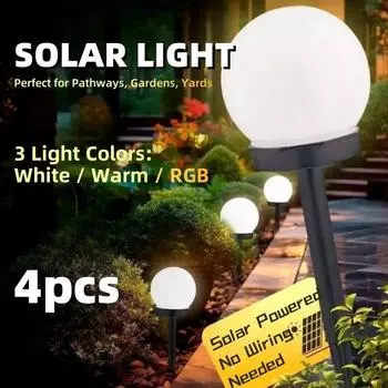 Солнечный свет, наружный солнечный свет для ландшафтного освещения дорожек для дома и двора 4pcs
