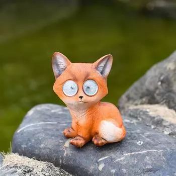 Солнечный свет, уличное украшение из смолы, уличный садовый светильник, украшение, имитация лисы, животного света 4set