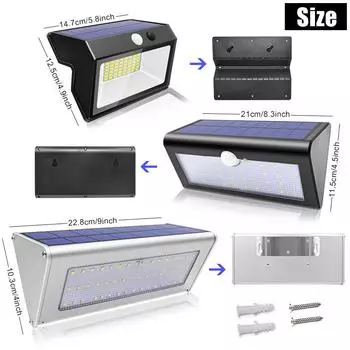 Солнечный свет уличный датчик движения 3/4 дополнительных режима 38/48 светодиодный беспроводной водонепроницаемый настенный светильник безопасности для двора входной двери