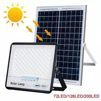 Солнечный свет Водонепроницаемый светодиодный настенный светильник 72/128/200 Подходит для прожектора для сада и двора с дистанционным управлением Солнечный уличный светильник
