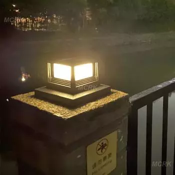 Солнечный свет, забор, свет IP54, наружный солнечный столб, лампа для украшения сада, ворот, двора, коттеджа, солнечная лампа Black