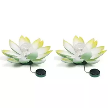 Солнечный светильник для бассейна, плавающий на солнце, форма лотоса, поверхностный фонарь для воды (желтый)