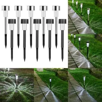 Солнечный светильник для газона, уличный водонепроницаемый светильник для двора и теневой светильник для сада, виллы, планировка, сельский, небольшой двор, декоративный напольный светильник white light