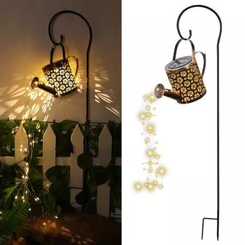 Солнечный светильник для лейки, садовый подвесной светильник-водопад, водонепроницаемый светильник для двора, крыльца, декоративный светильник для газона, ландшафтный светодиодный фонарь