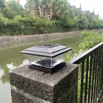 Солнечный светильник для ограждения, ворот, столба, светодиодная лампа, водонепроницаемая, наружная, светодиодная, для столба, палубы, 800 мАч, уличный светильник для патио, забора, ворот, 6500 К/2800 К чёрный